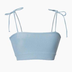 Made By Dawn Arrow Ribbed Shoulder Tie Bikini Top